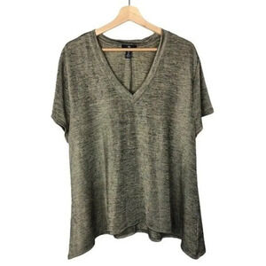 Gap Factory Brown Metallic V-Neck Short Sleeve Top L